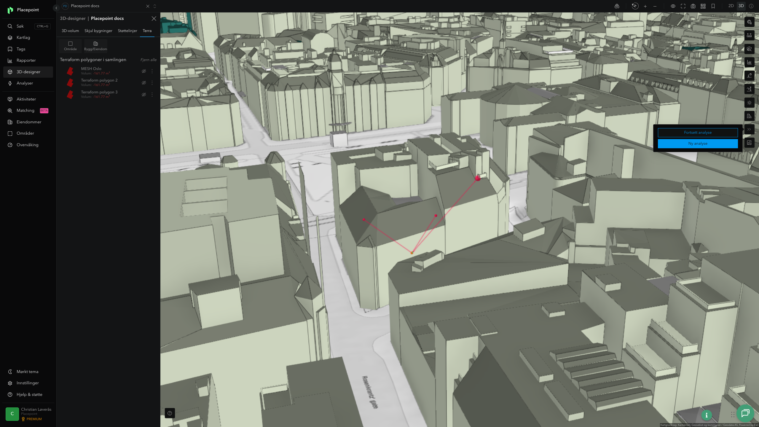 Siktlinjemål-verktøyet i 3D-designer