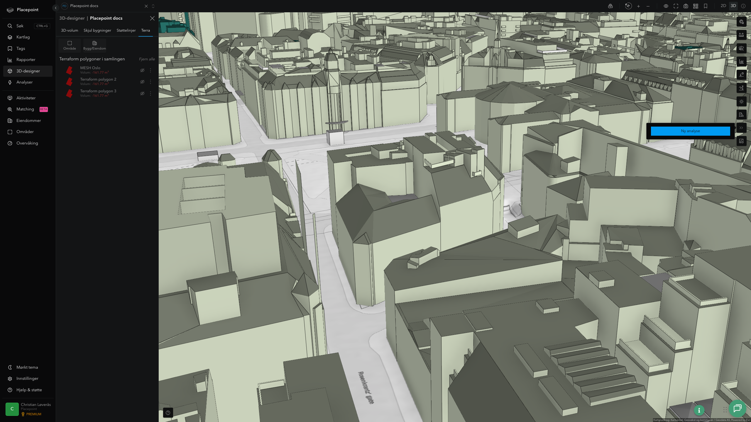 Siktlinjemål-verktøyet i 3D-designer