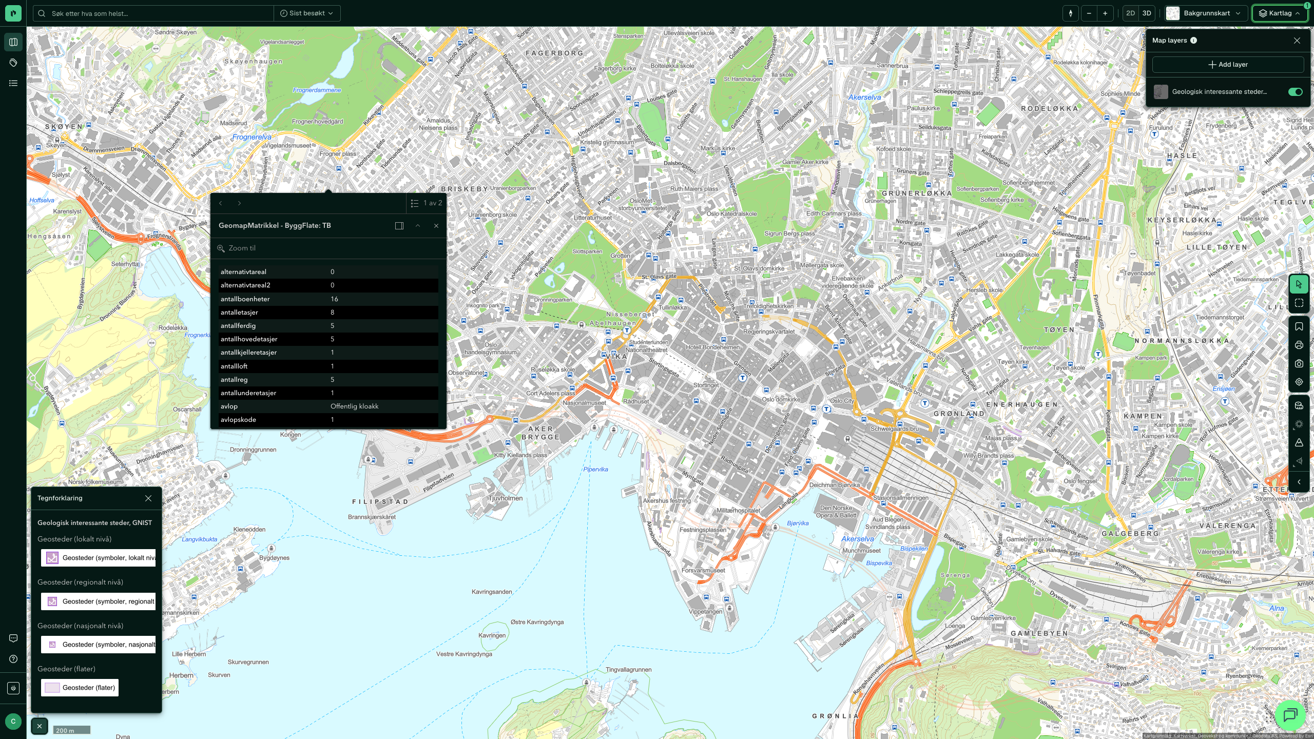 Geologisk interessante steder, GNIST i Placepoint