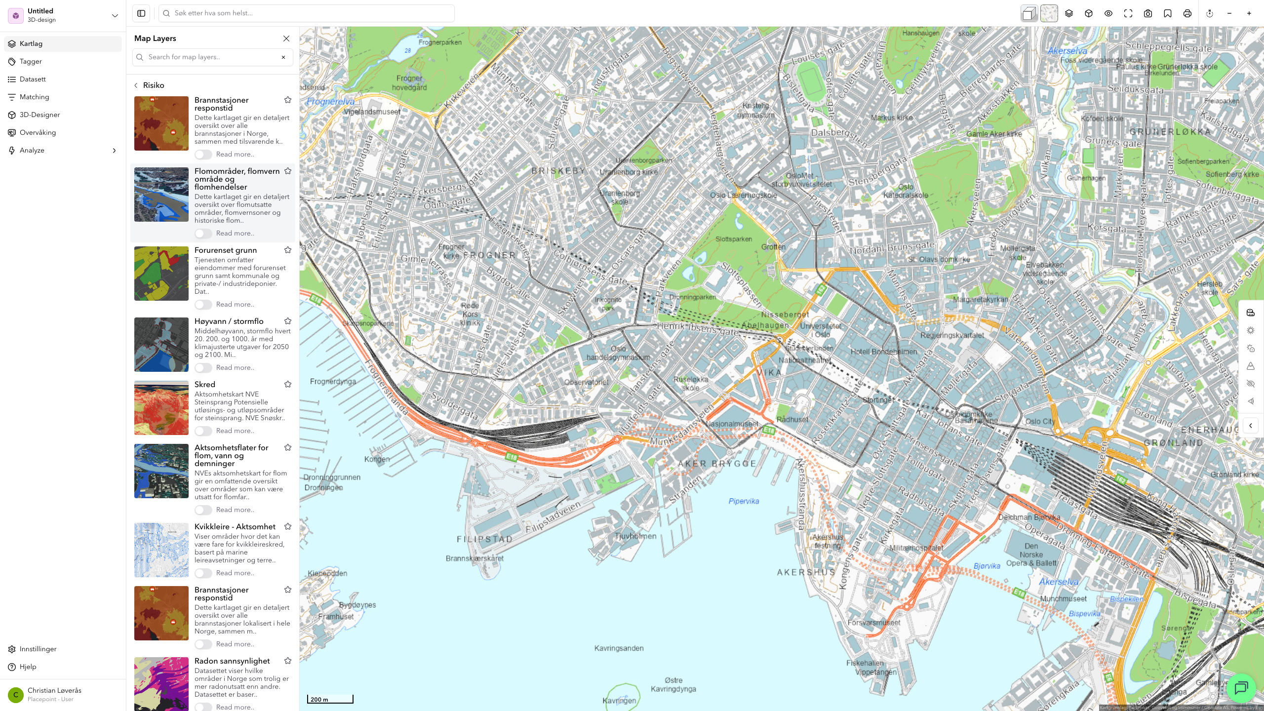 Risiko-kartlaget aktivt over Oslo-området