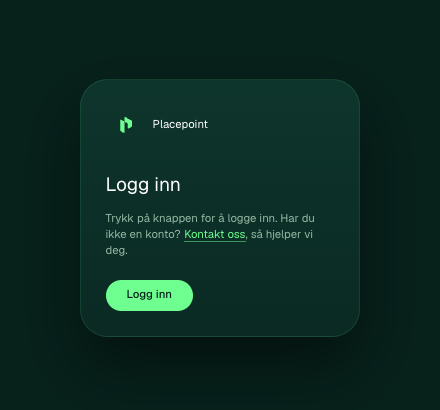 Innloggingssiden for Placepoint 3