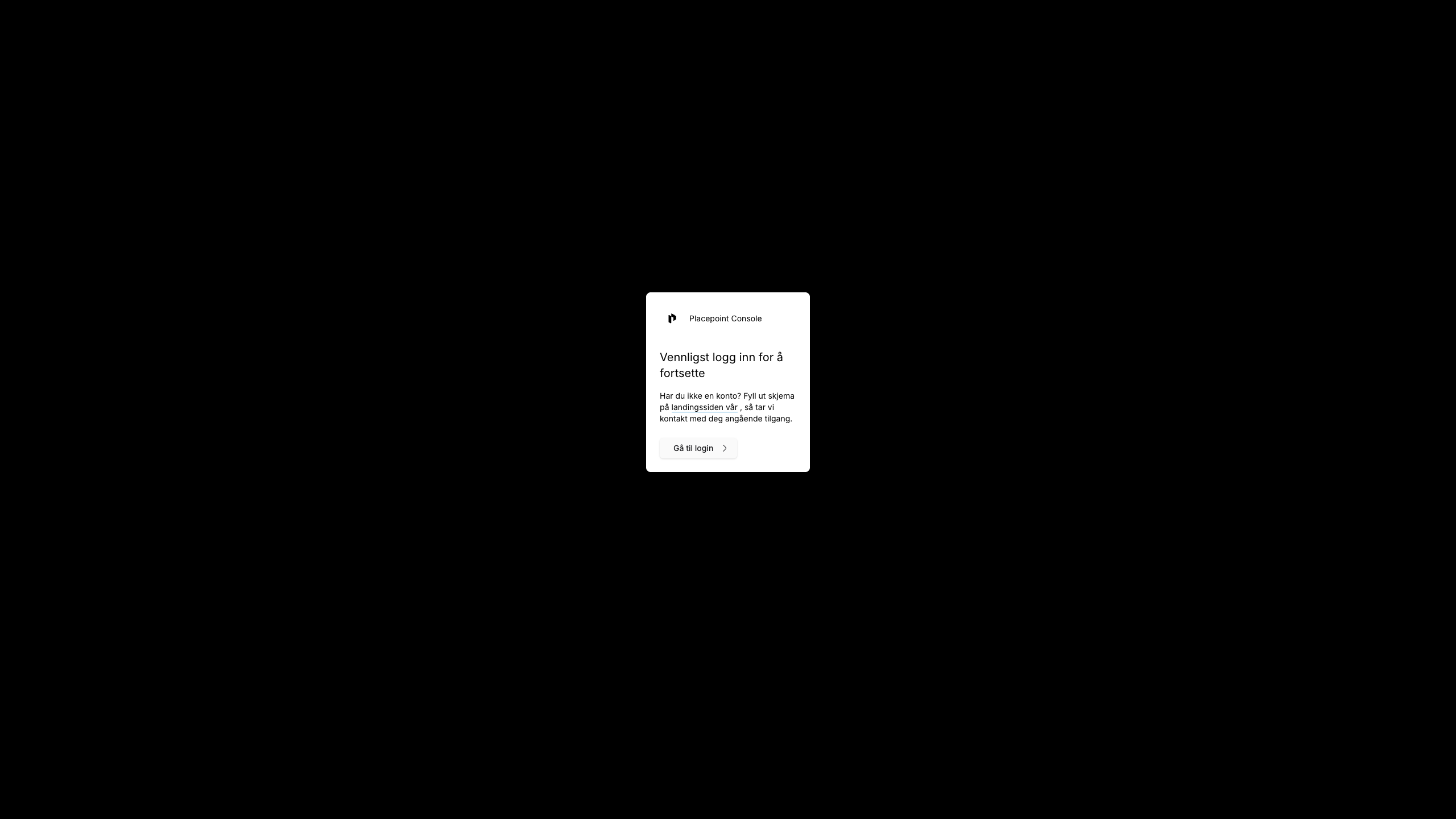 Innloggingssiden for Placepoint v2