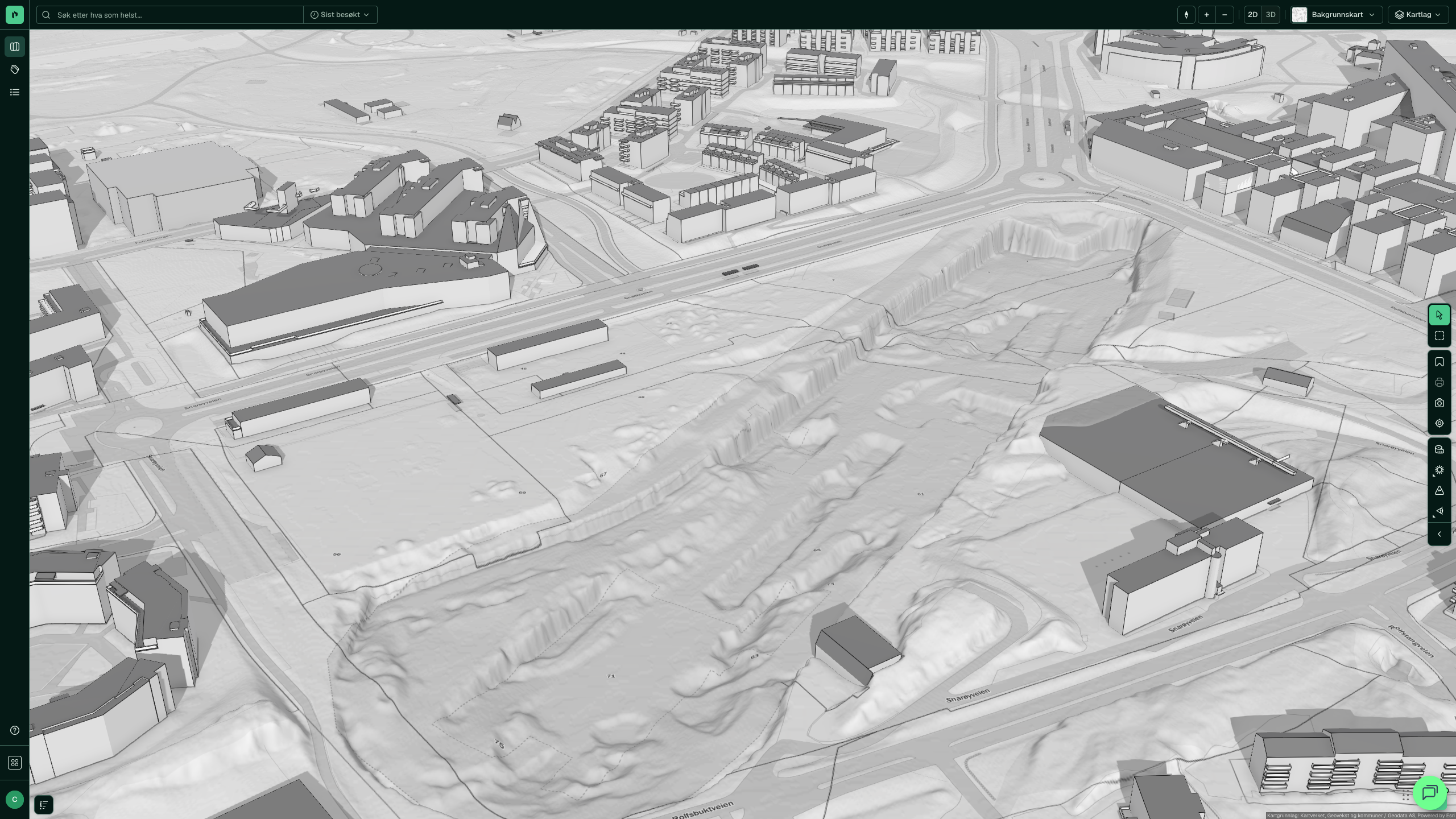 Fornebu Sentrum sett fra sør, med sjøen i forgrunnen