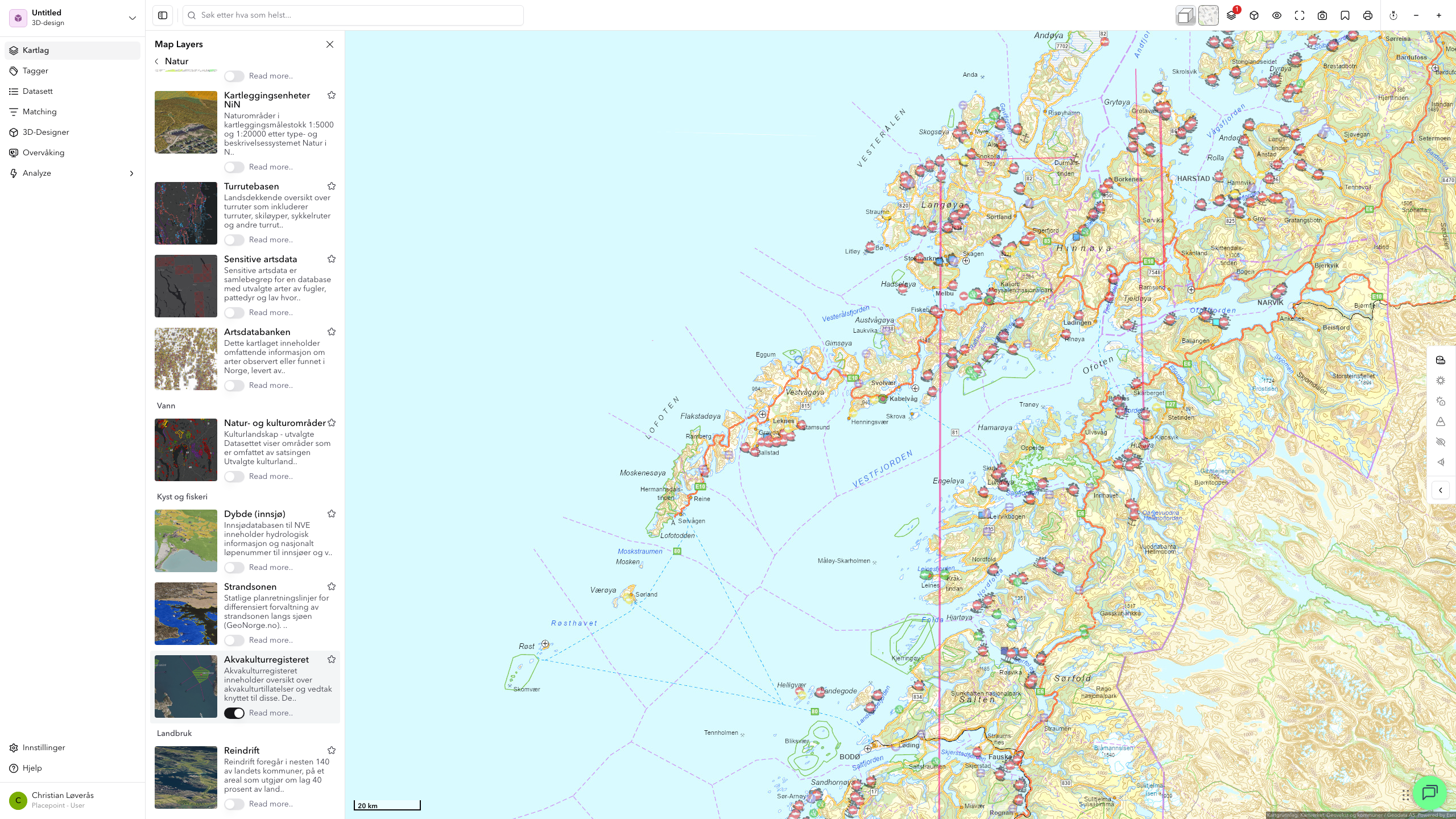 Kartlag Natur - Turrutebasen aktivert