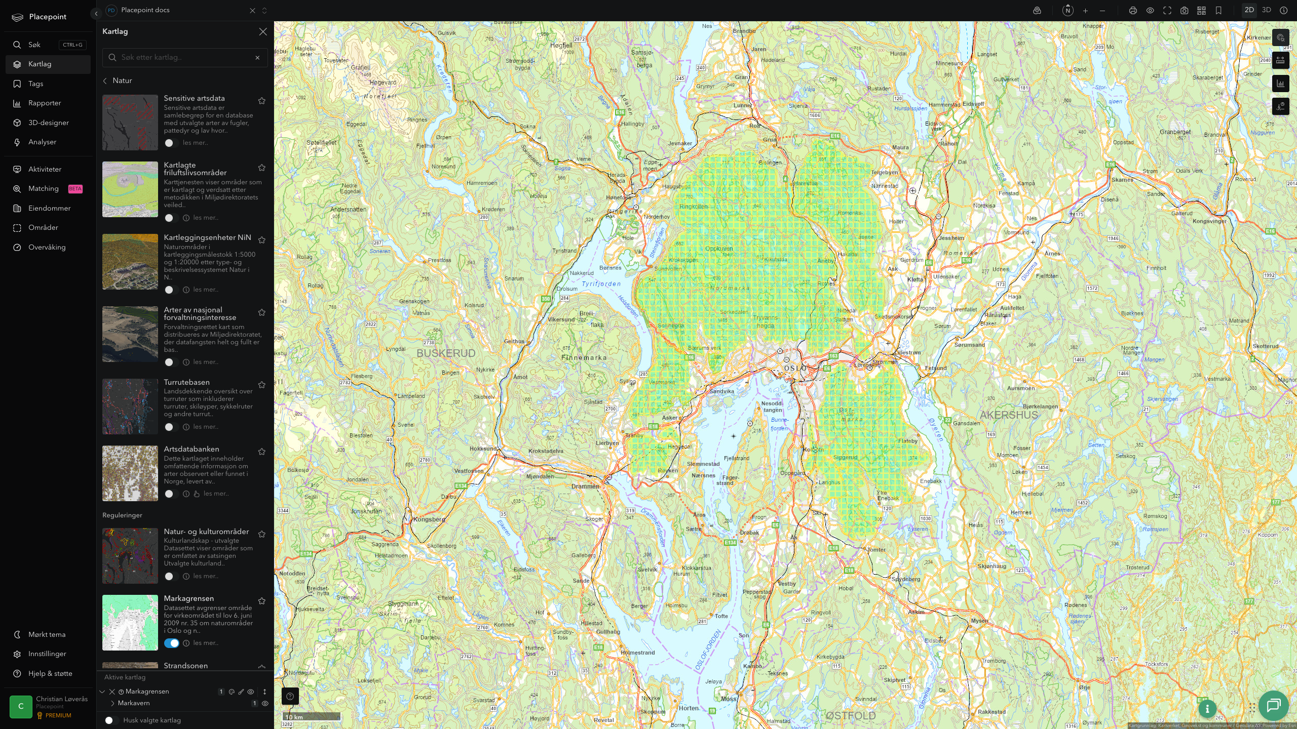 Markagrensen i Placepoint