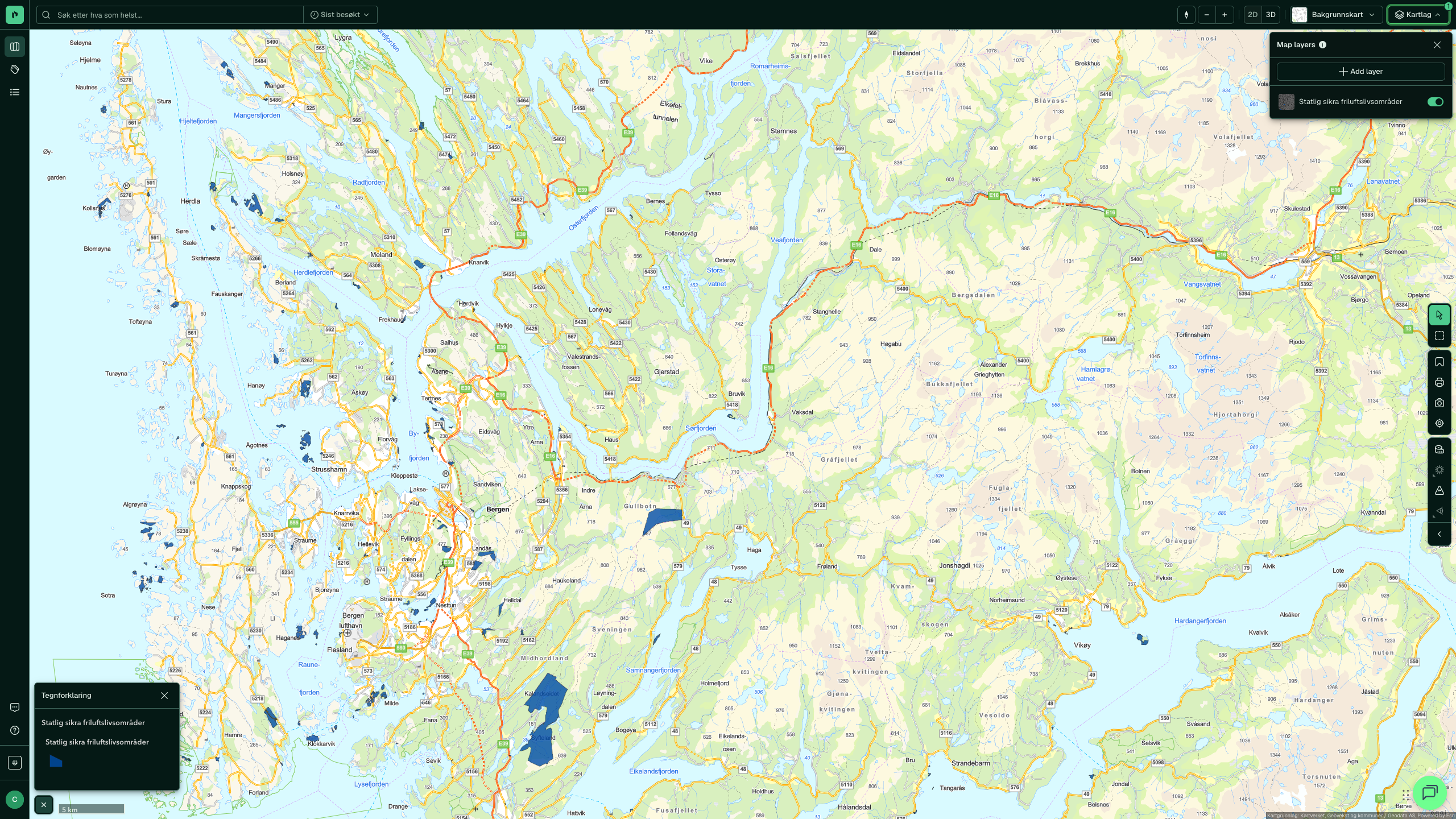 Statlig sikra friluftslivsområder i Placepoint