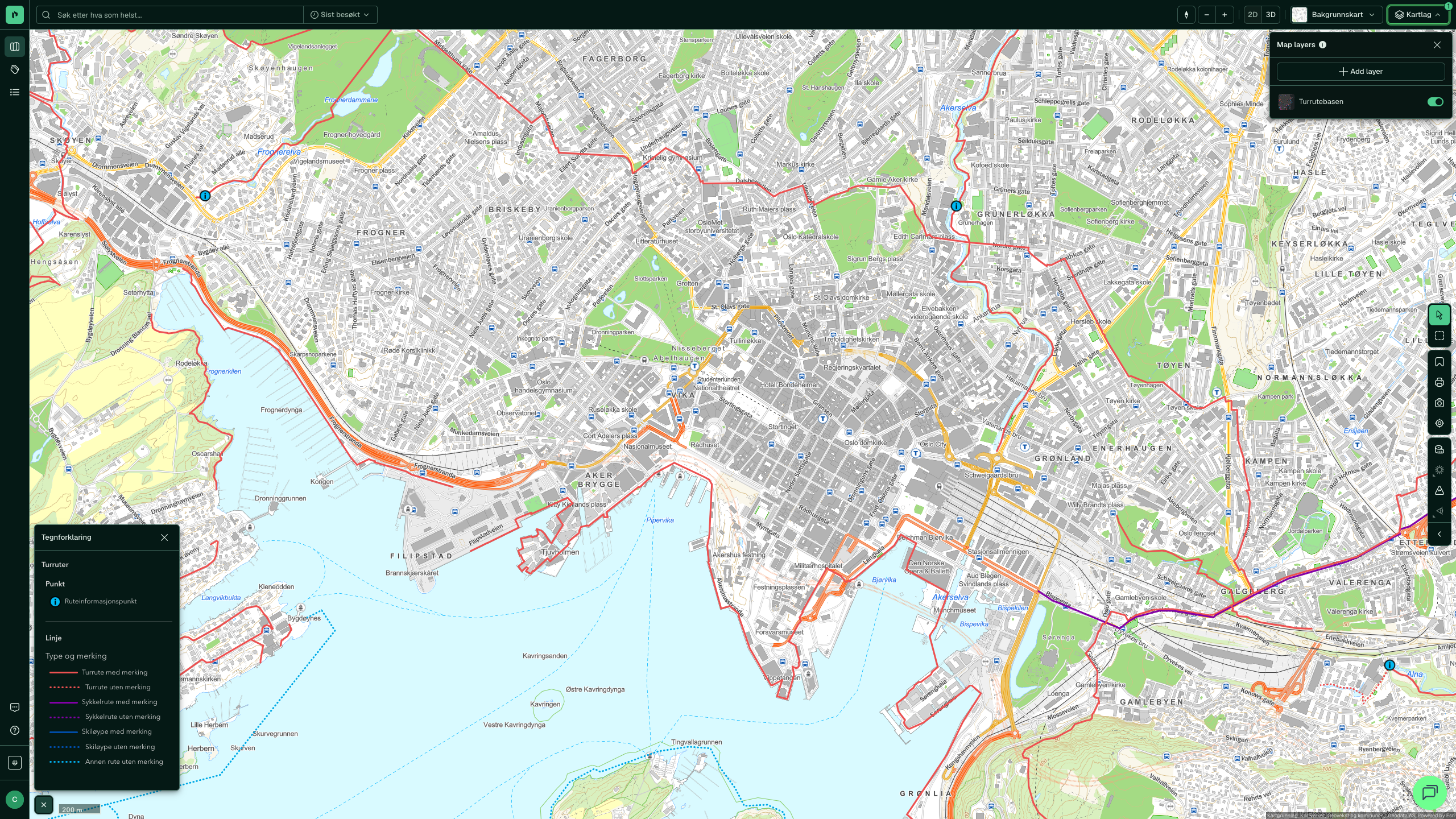 Kartlag Natur - Turrutebasen aktivert