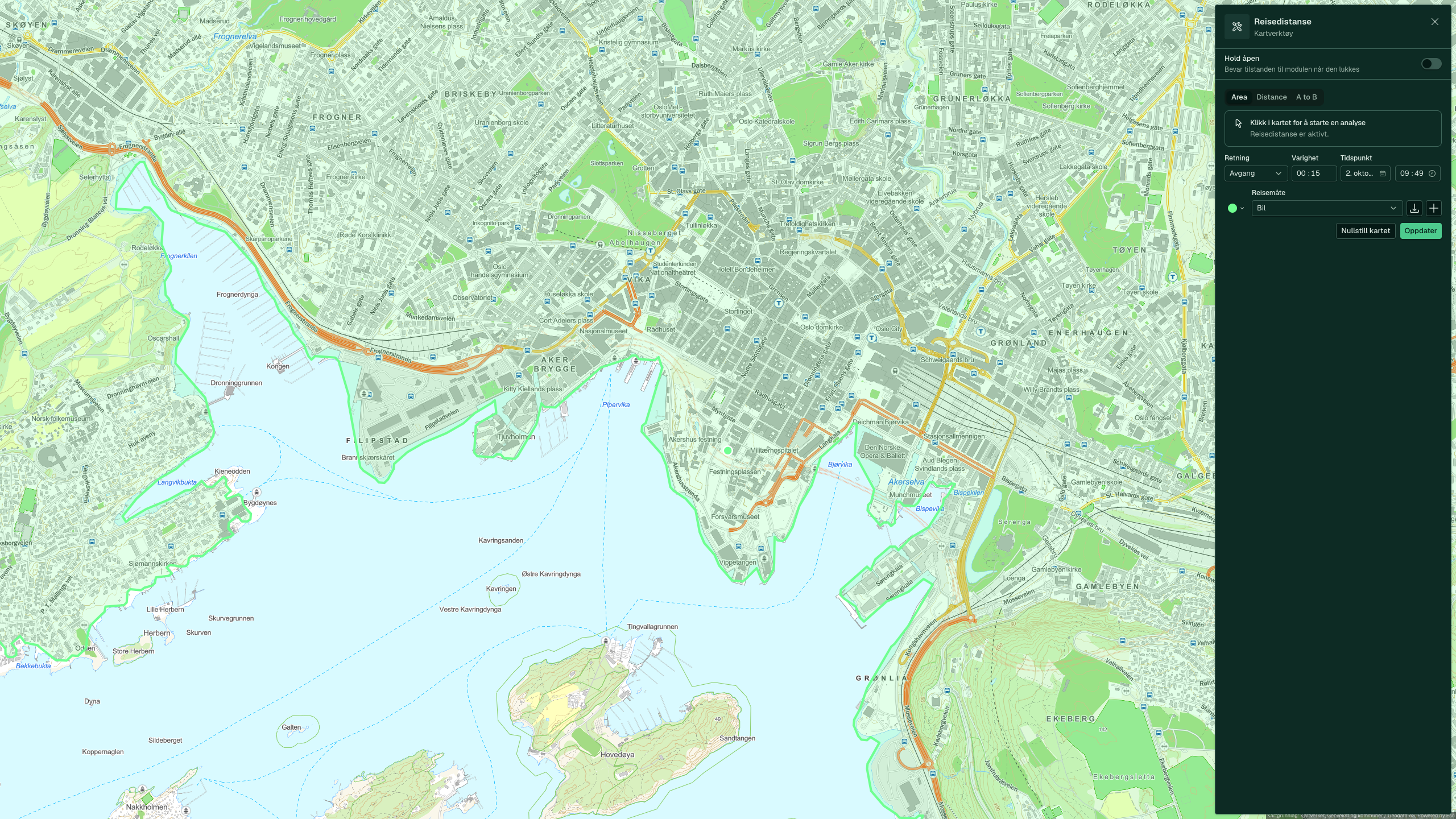 Reisedistanse: 15 minutter med bil fra Akershus festning, fanen Area