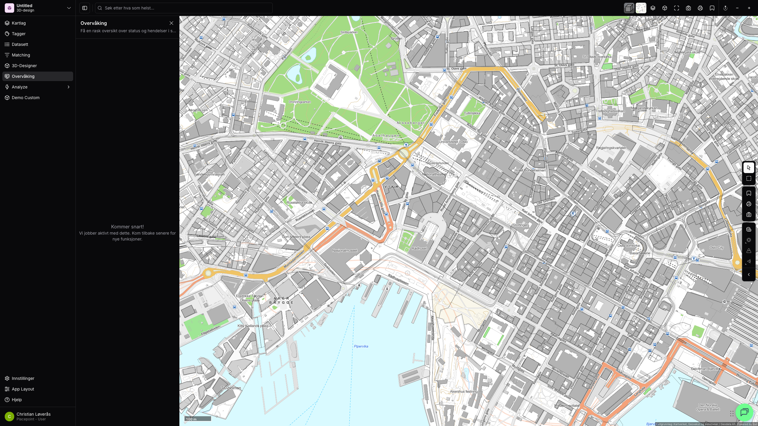Overvåking-panelet i Placepoint v2
