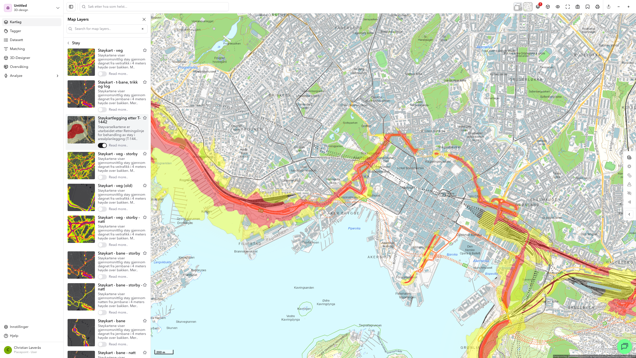 Støykartlegging etter T-1442