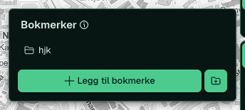 Bokmerker åpnet fra verktøyraden, med knappen Legg til bokmerke