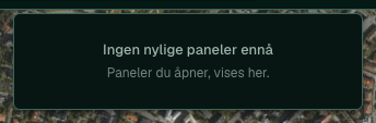 Sist besøkt viser nylig åpnede paneler