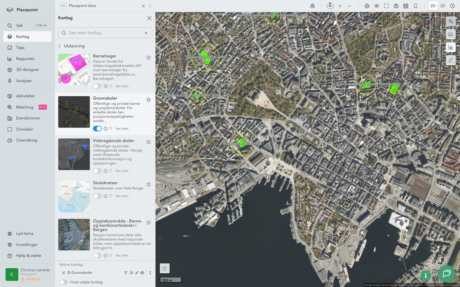 Kartlag Utdanning - Grunnskoler aktivert