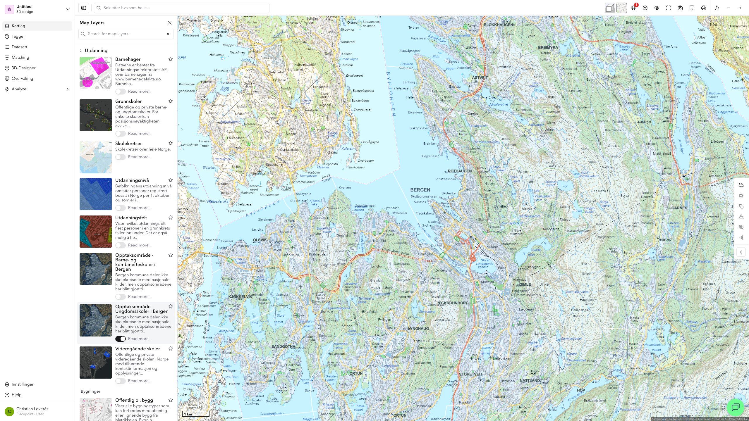 Opptaksområde - ungdomsskoler i Bergen