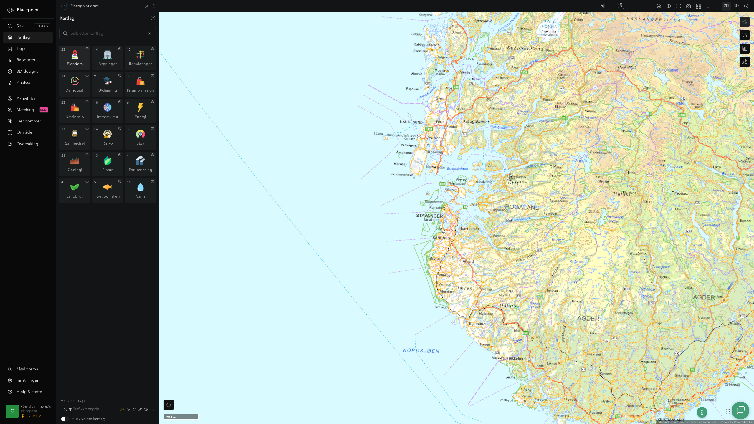 Rogaland - trafikkmengde (ÅDT)