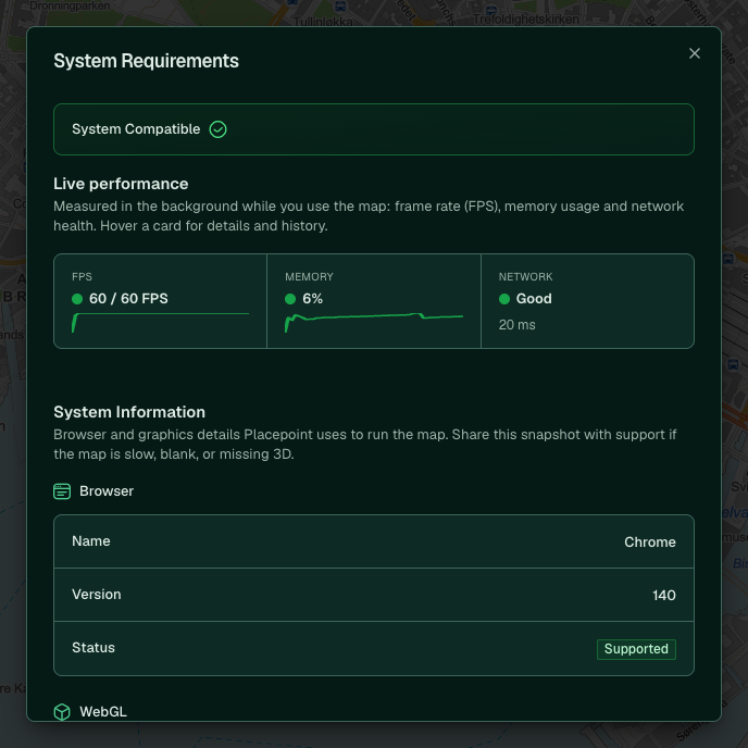 The system check in Placepoint