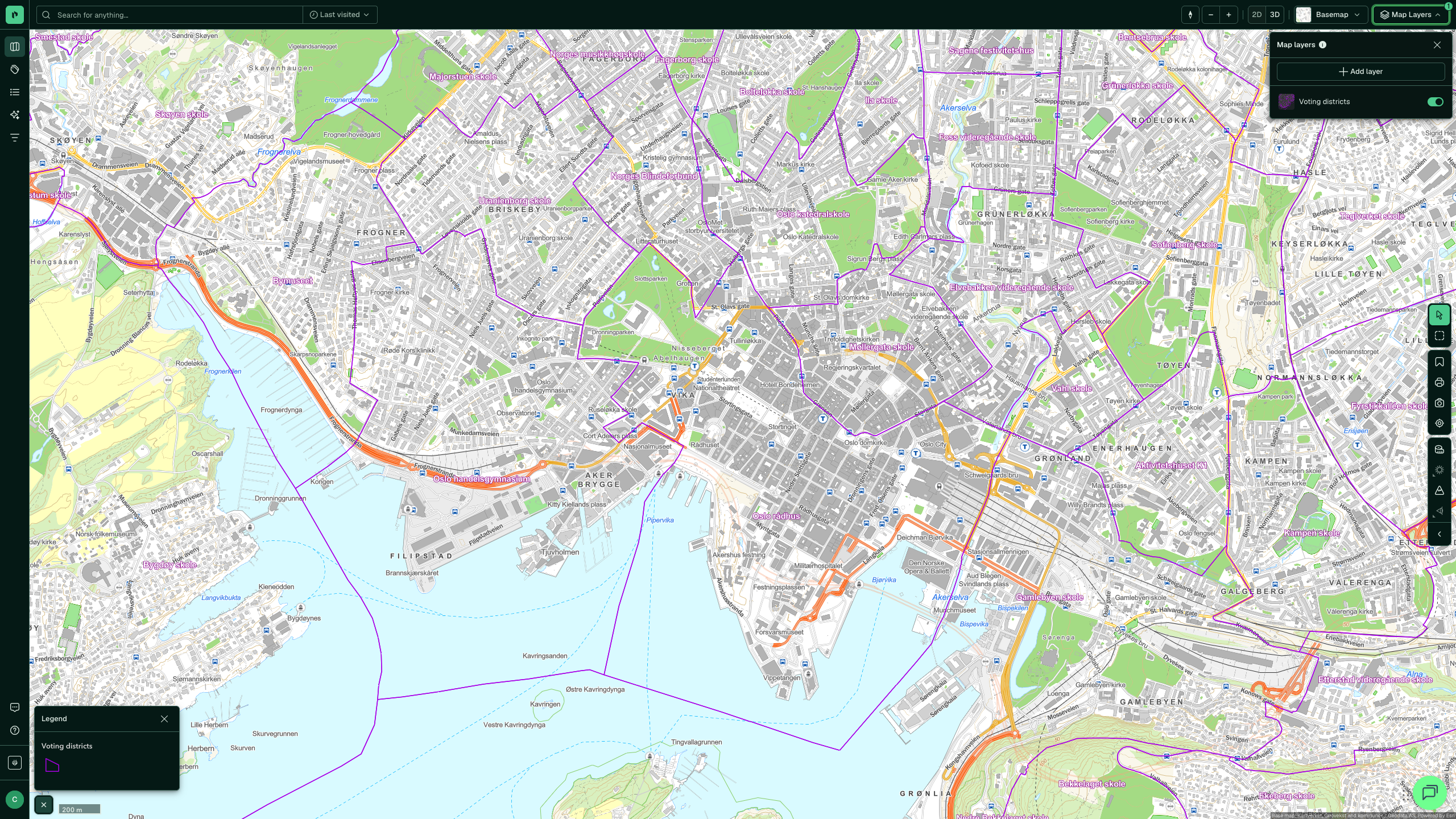 Voting districts in Placepoint