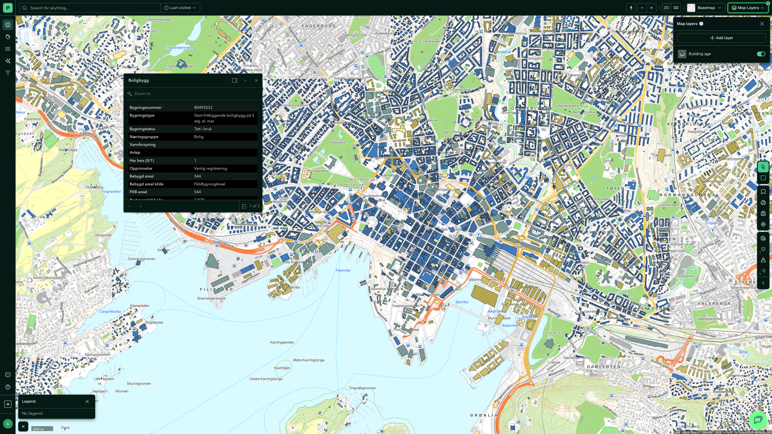 Building age: click in the map