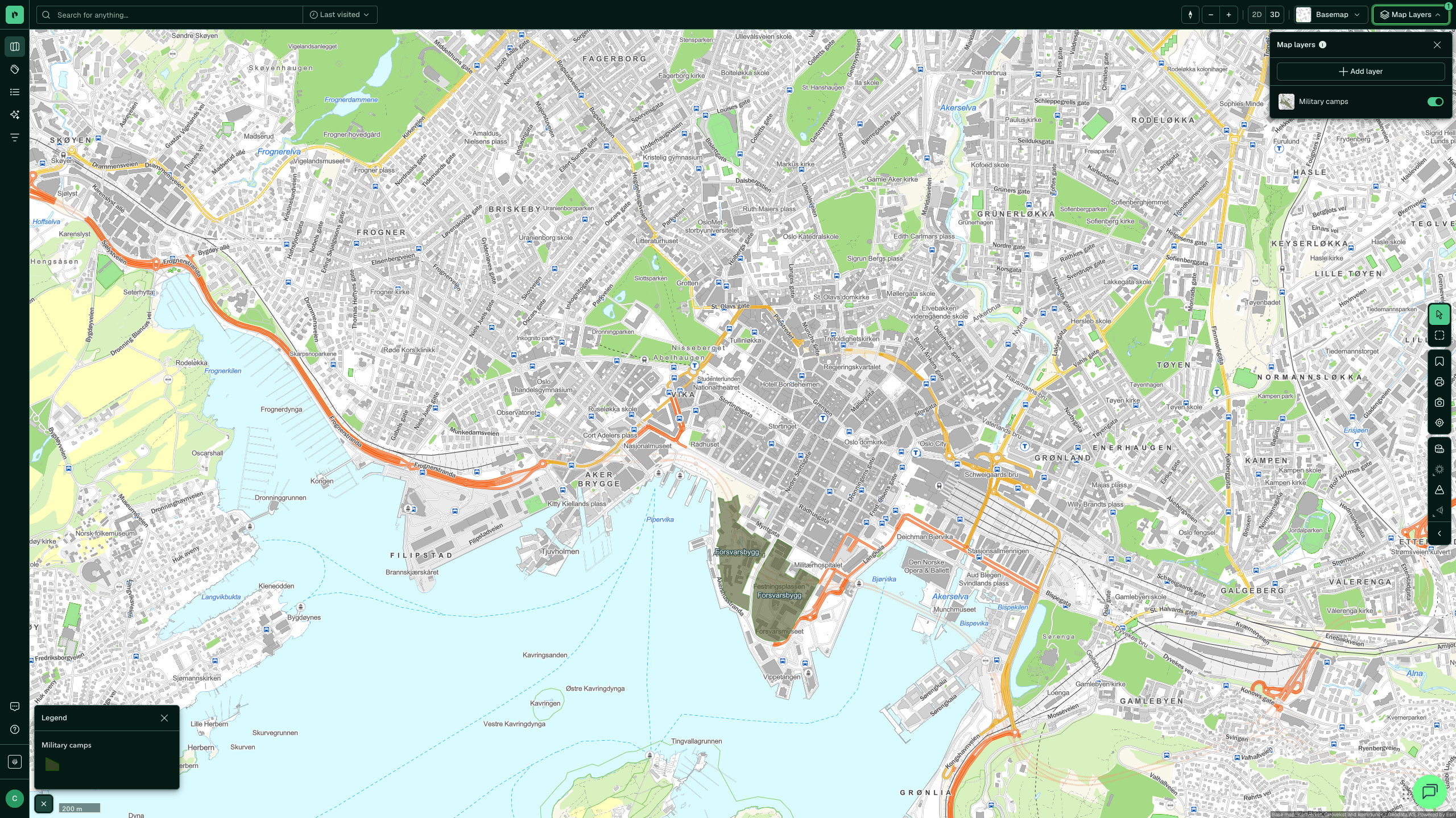 Military camps in Placepoint