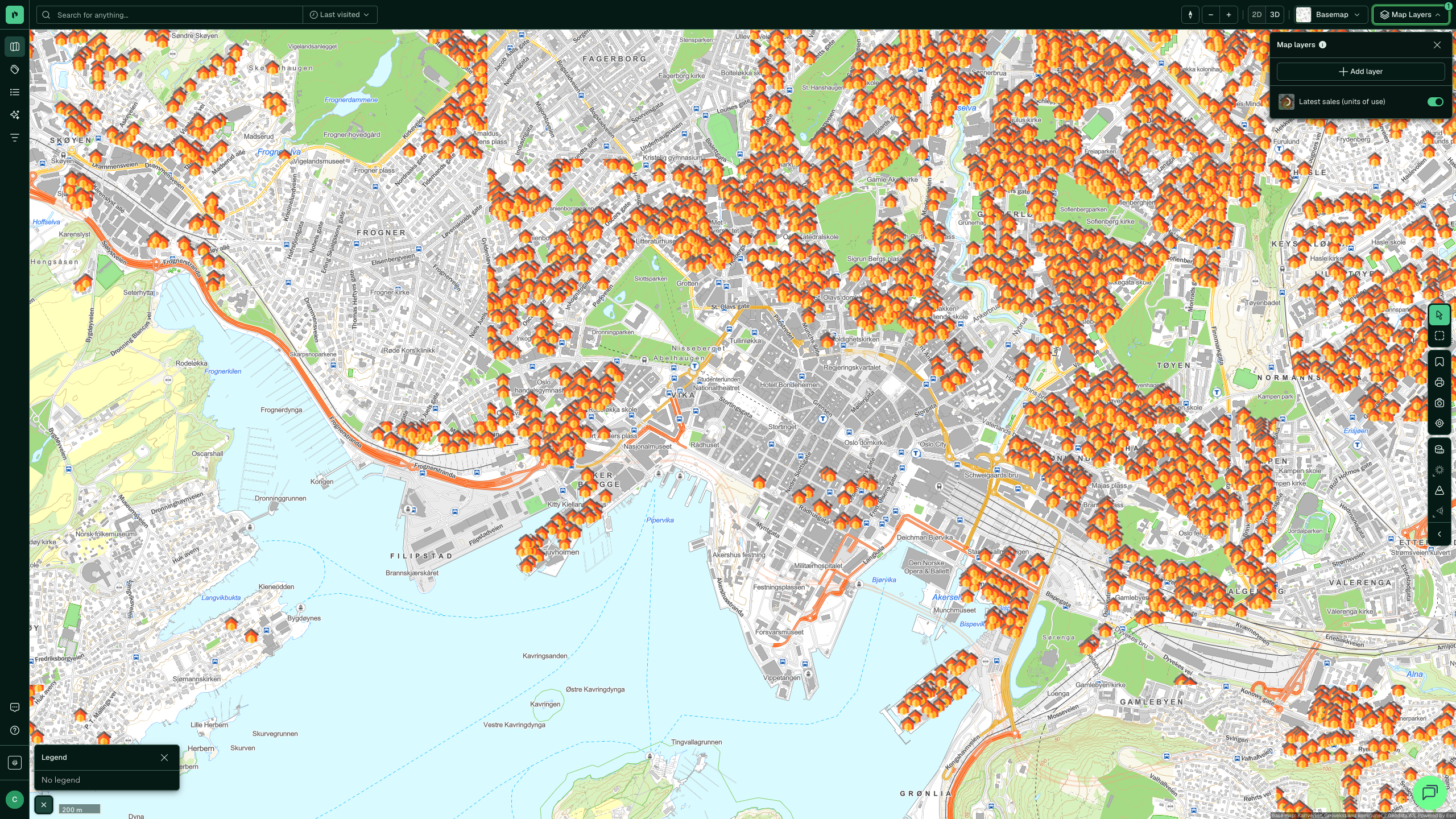 Latest sales (units of use) in Placepoint