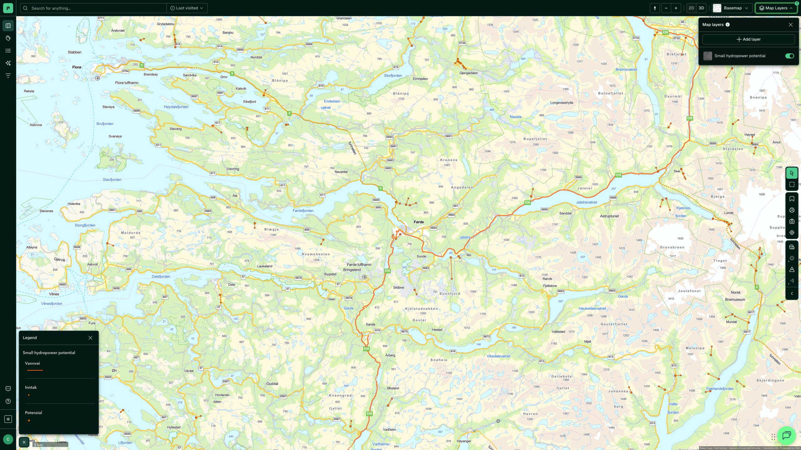 Small hydropower potential in Placepoint