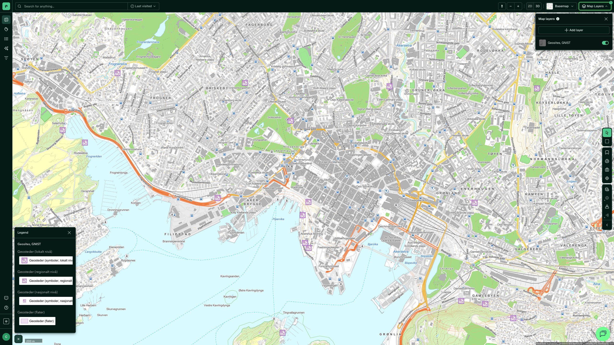 Geosites, GNIST in Placepoint