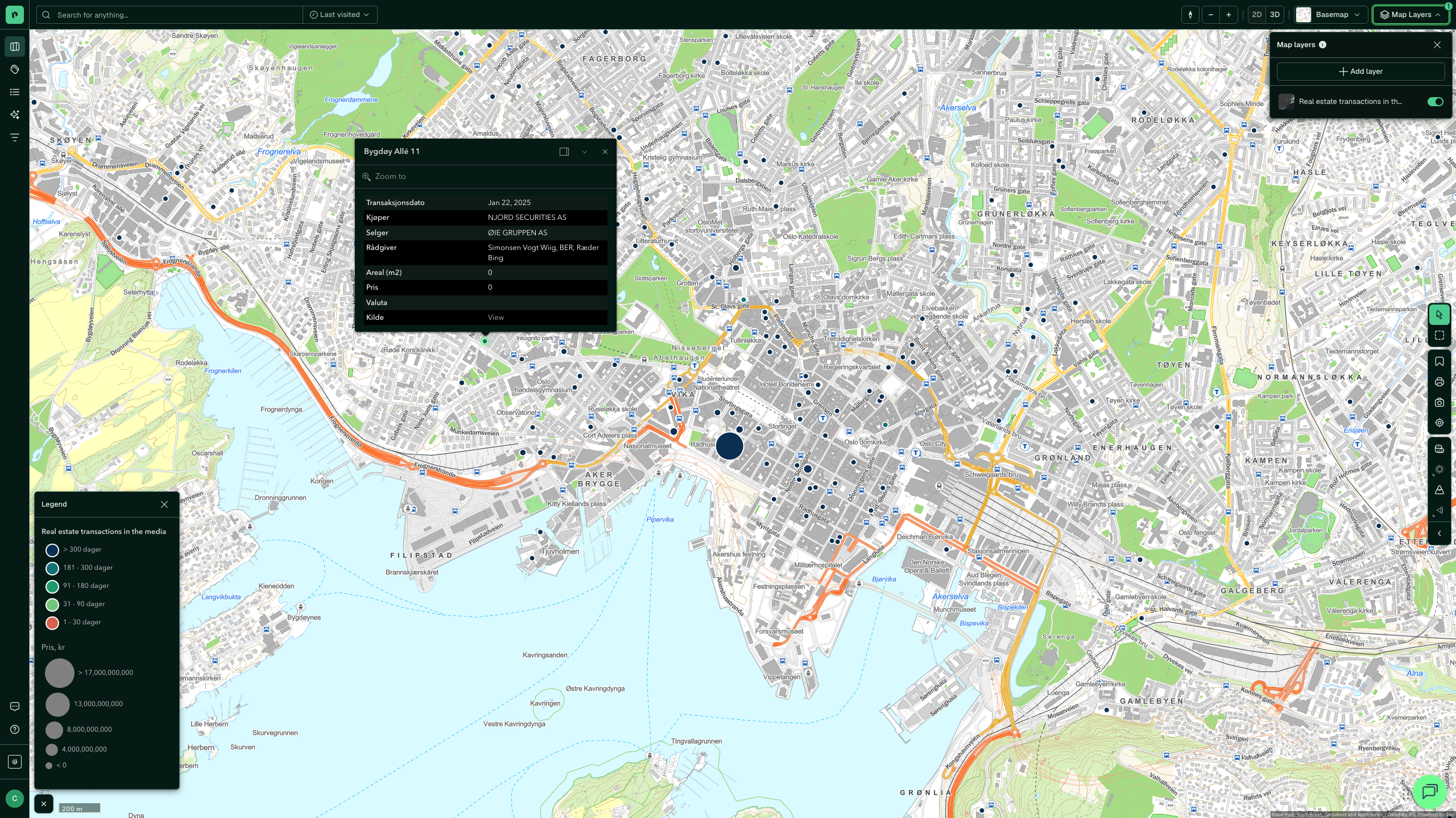 Real Estate Transactions in the Media: click on the map