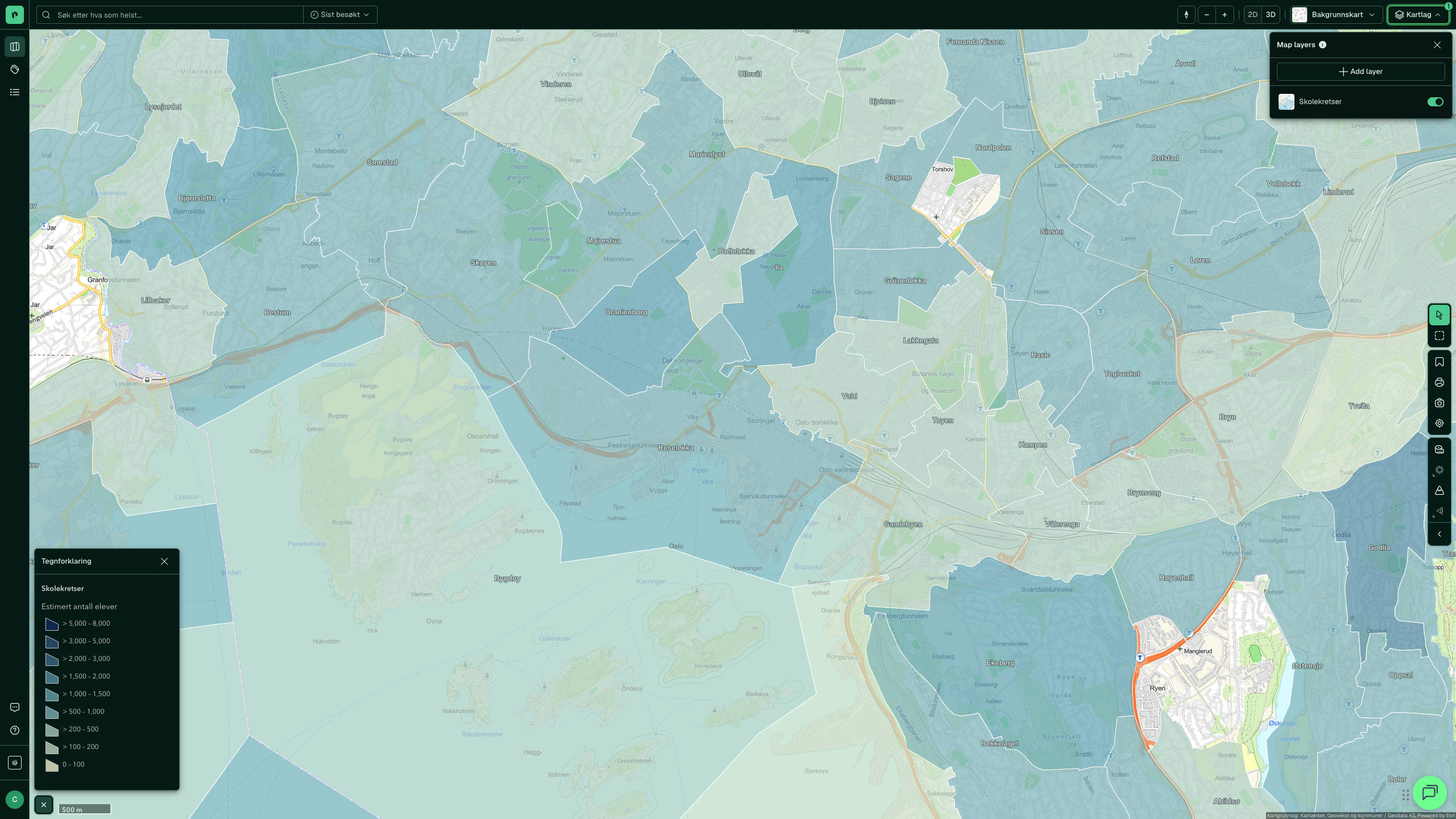School catchment areas in Placepoint