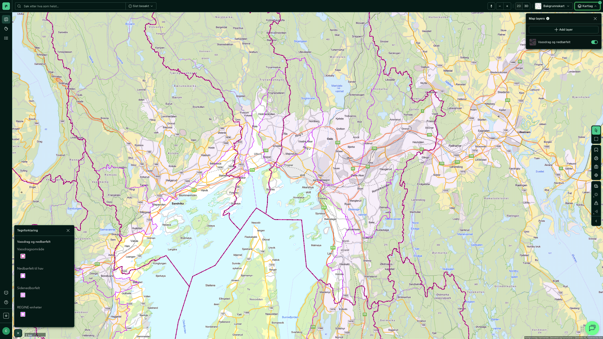 Watercourses and catchments in Placepoint