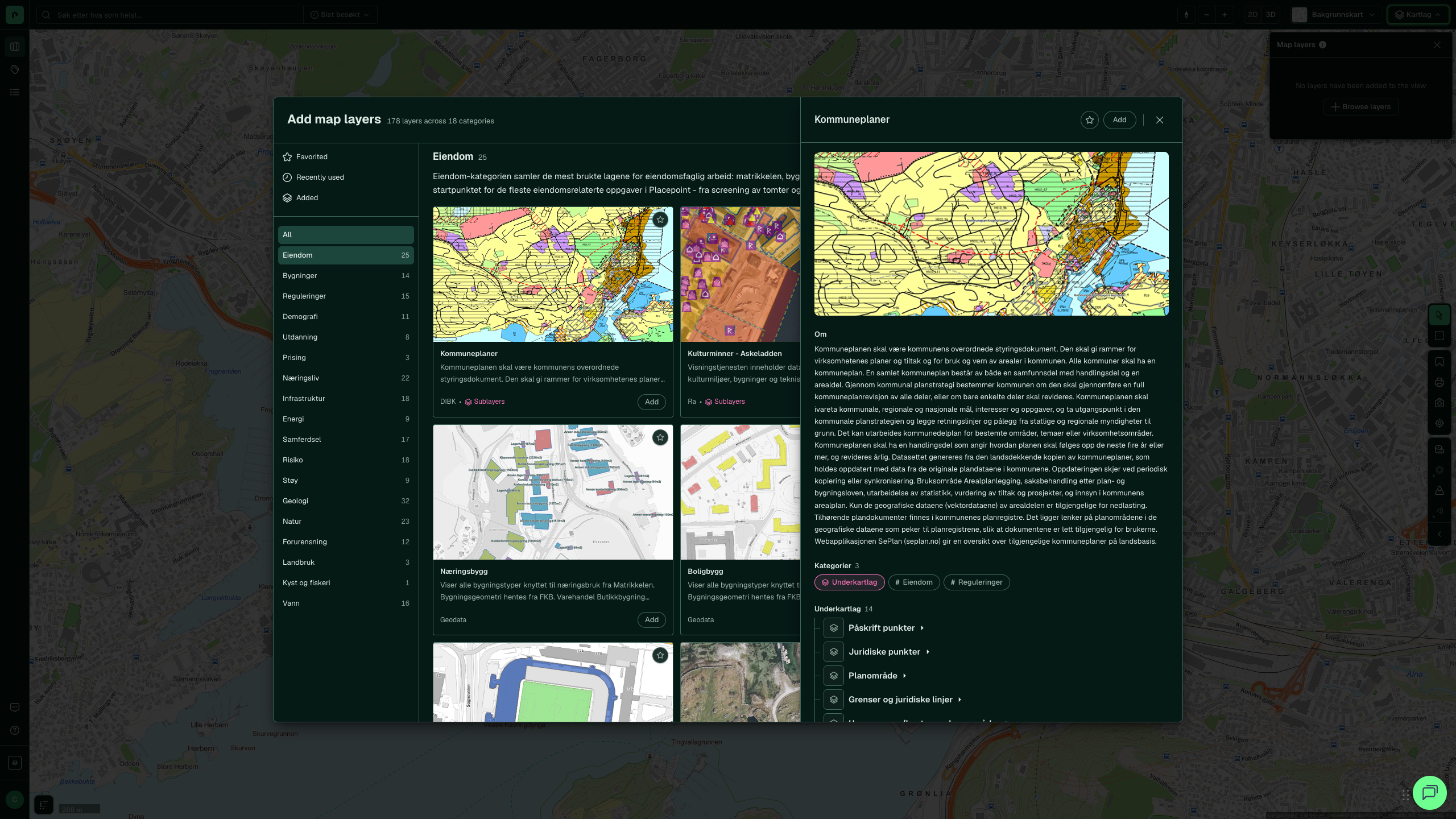 The detail pane for Municipal plans