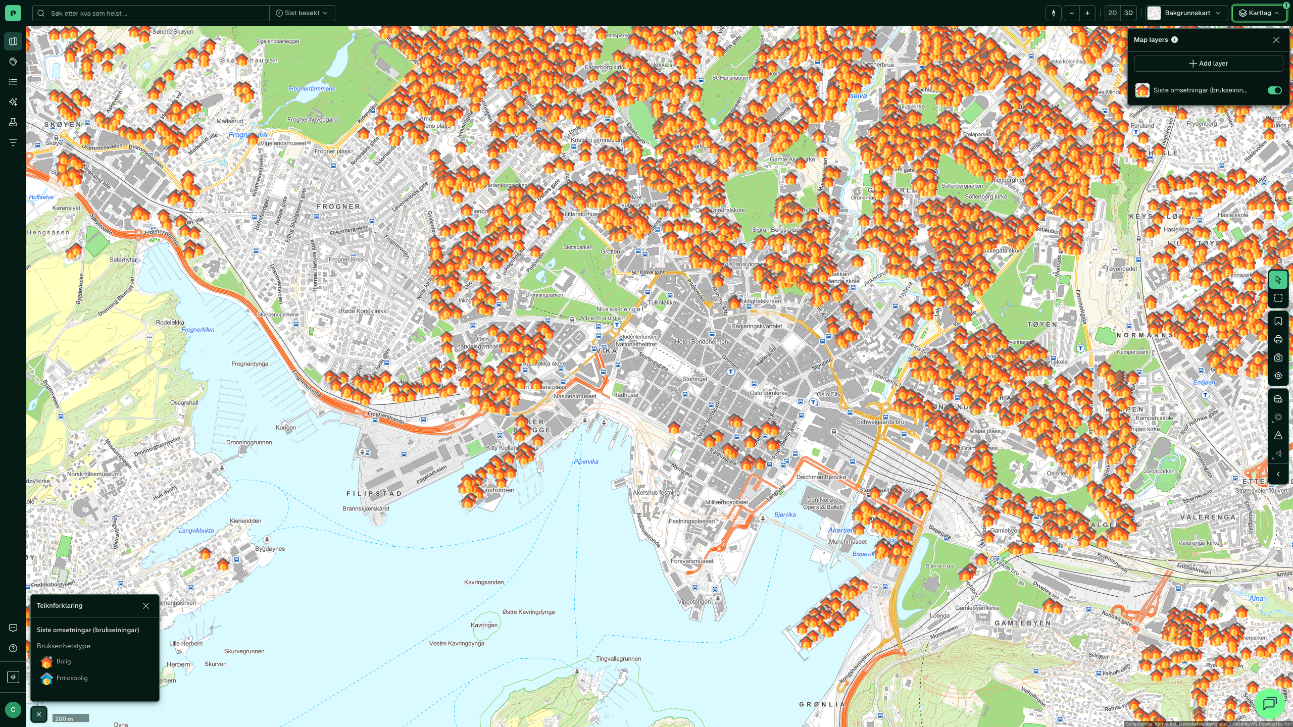 Siste omsetningar (brukseiningar) i Placepoint