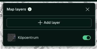 Popoveren Map Layers med två aktiva lager