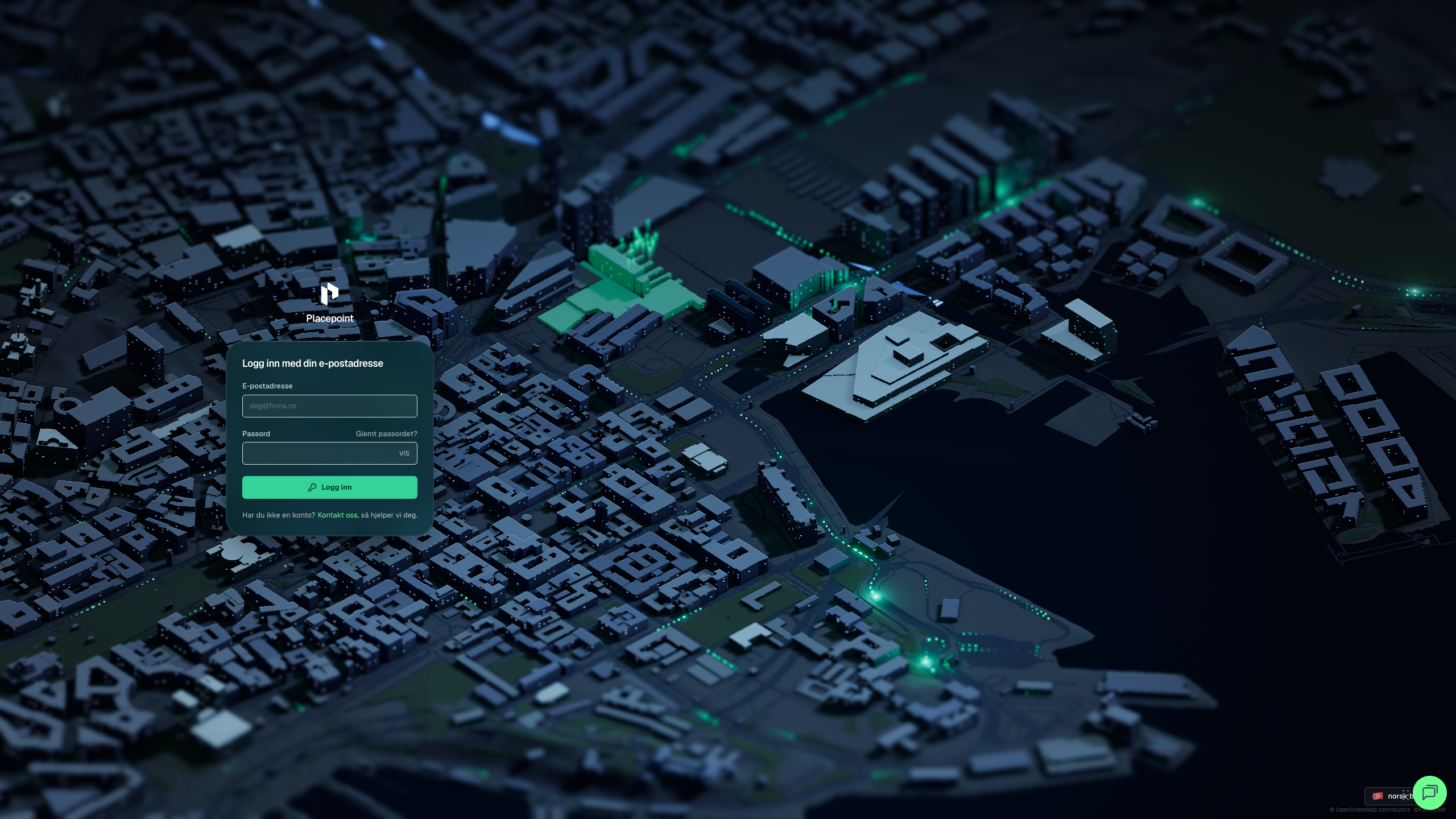 Inloggningssidan för Placepoint Fusion
