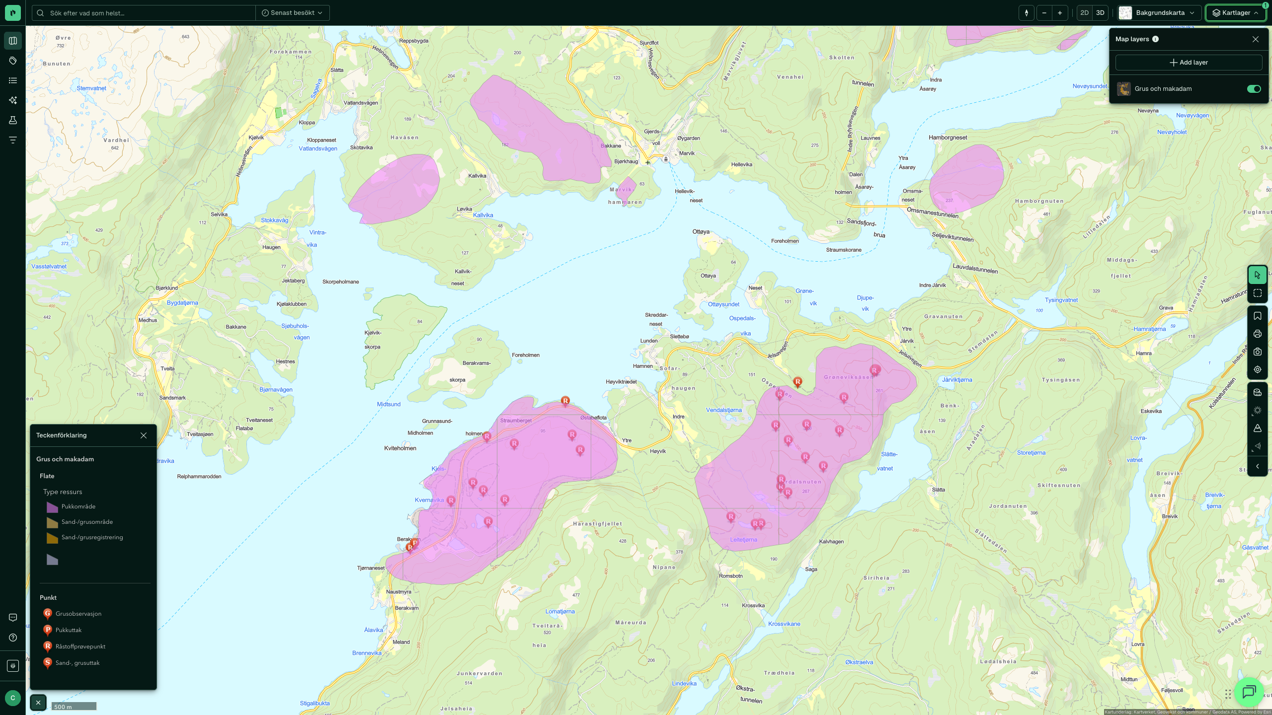 Grus och makadam i Placepoint