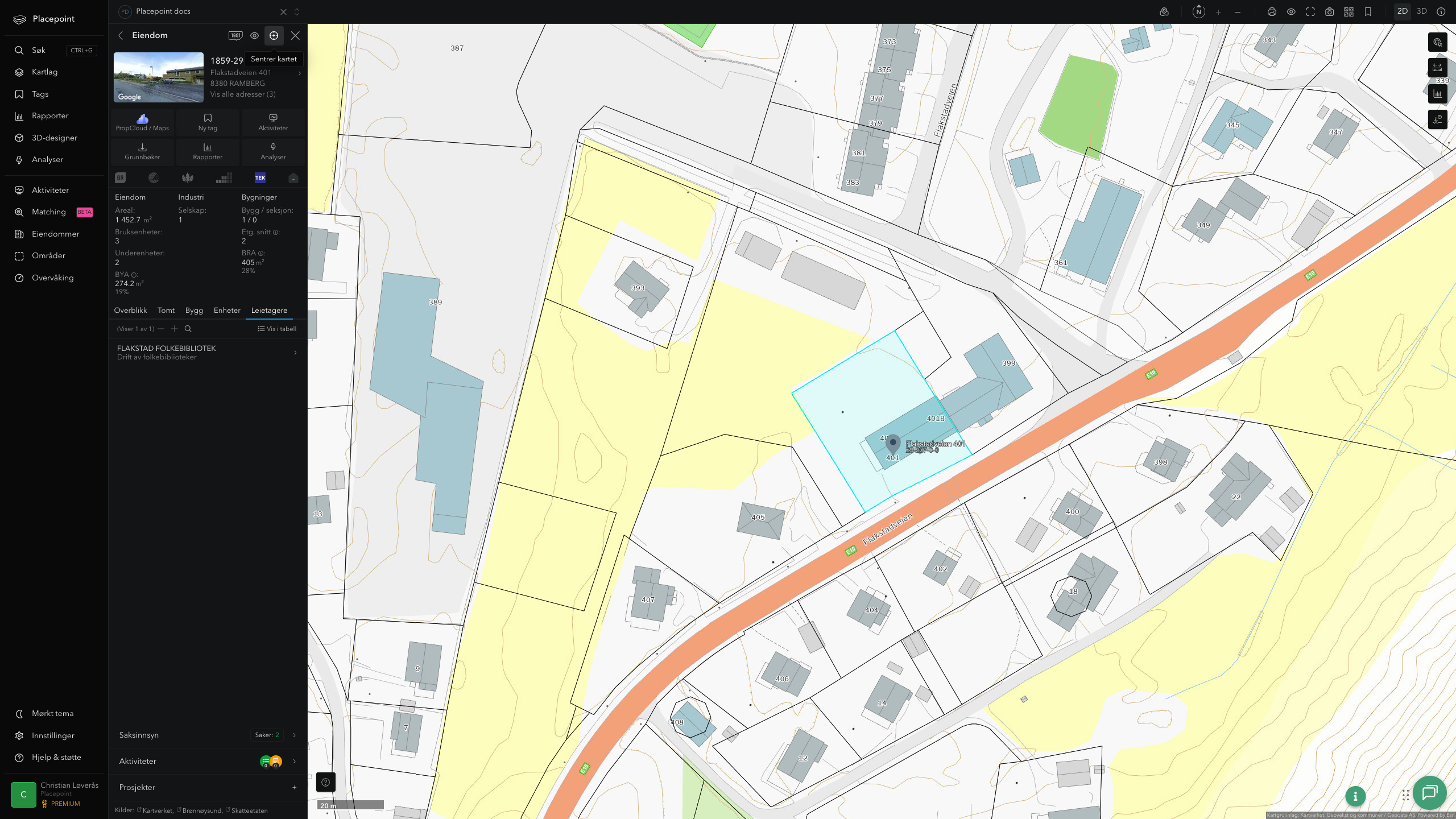 Eiendomspanel for en av Flakstad kommunes eiendommer