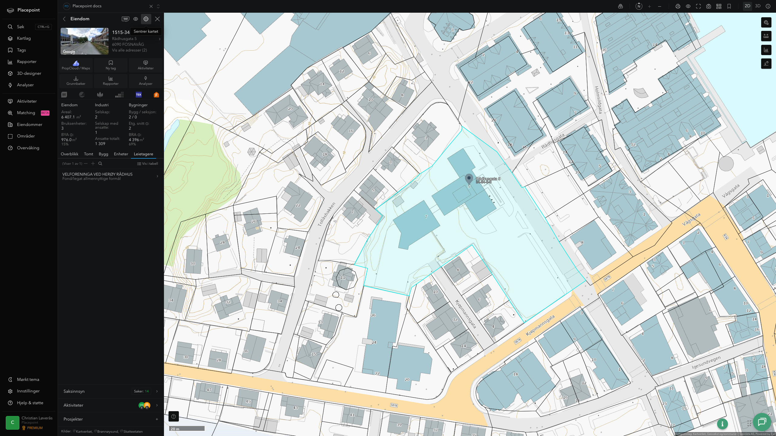 Eiendomspanel for en av Herøy (Møre og Romsdal) kommunes eiendommer
