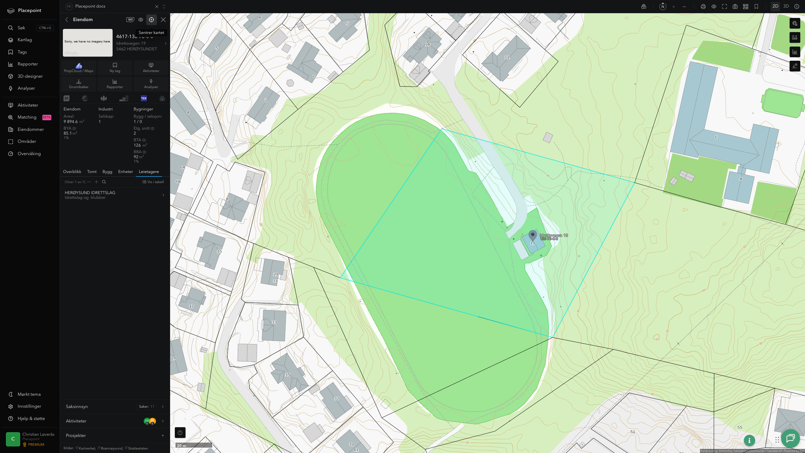 Eiendomspanel for en av Kvinnherad kommunes eiendommer