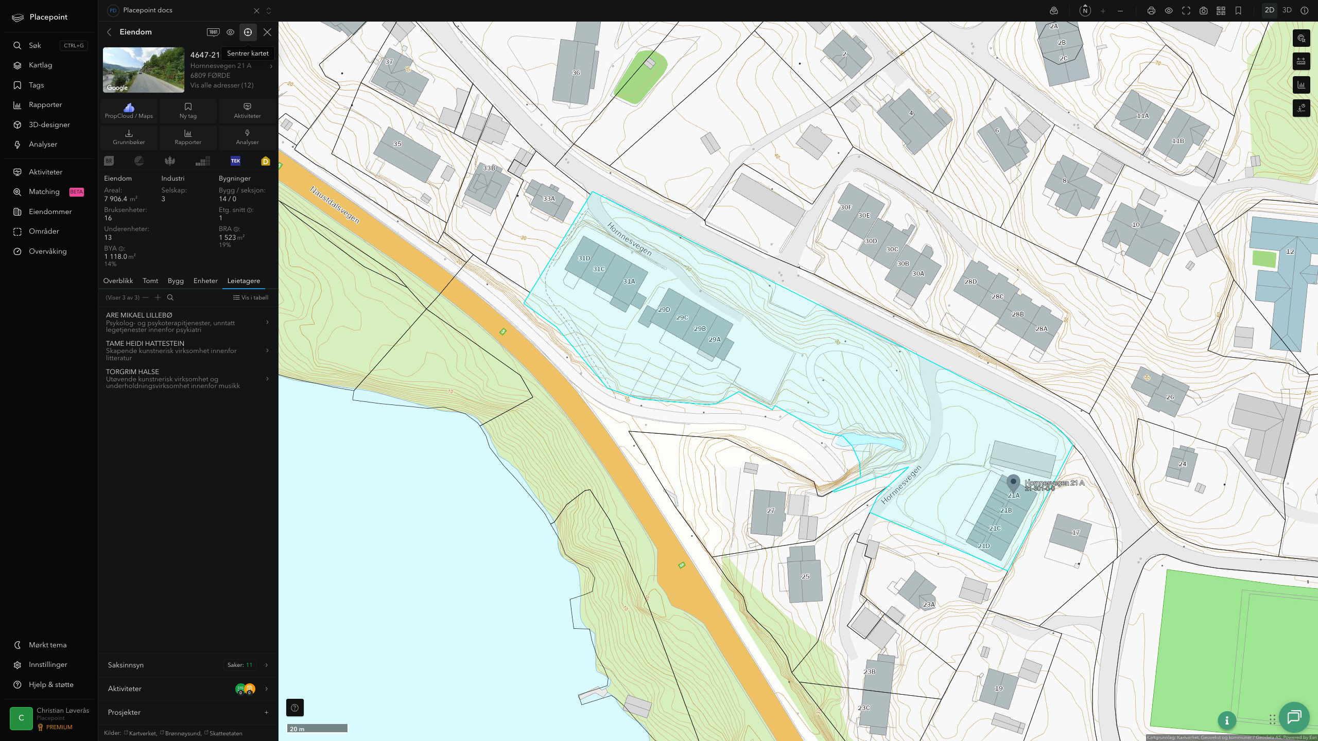Eiendomspanel for en av Sunnfjord kommunes eiendommer